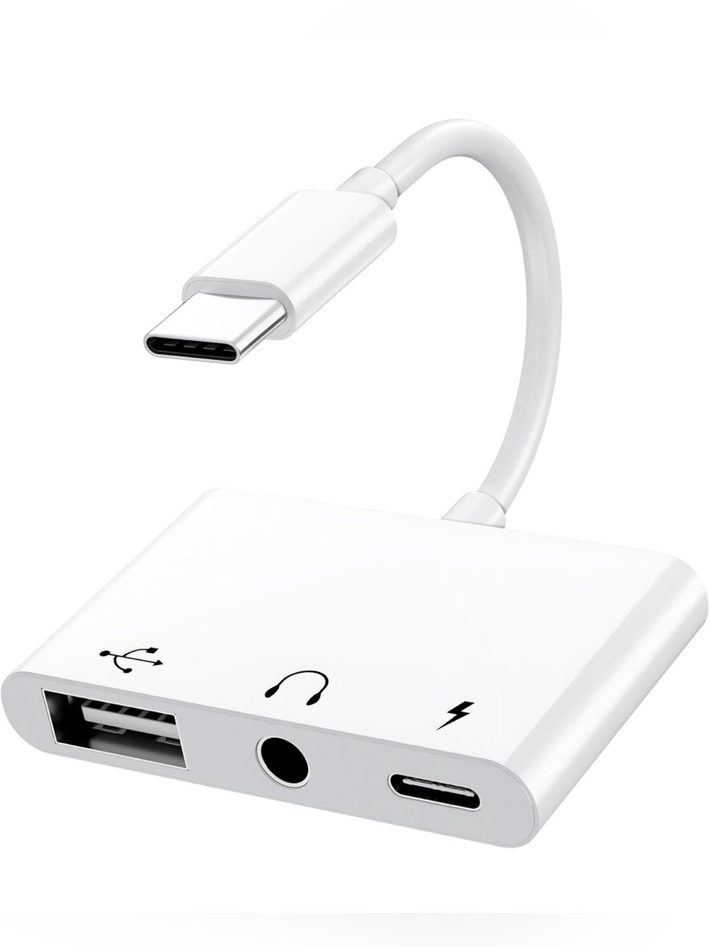 USB C to 3.5mm Audio OTG Adapter w/60W PD Fast Charging Headphone Splitter 3in1